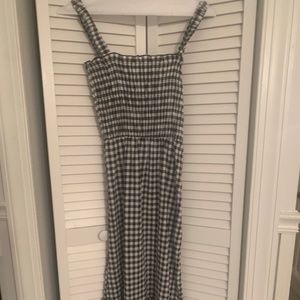 Black and White Gingham Midi Dress